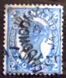 Selo postal da Ilha Queensland de 1907 Queen Victoria 2