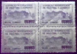 Quadra de selos postais de 1948 Exposição Quitandinha 3,80
