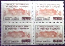 Quadra de selos postais do Brasil de 1948 Feira Quitandinha 1,20