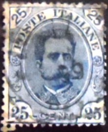 Selo postal da Itália de 1893 King Umberto I 25