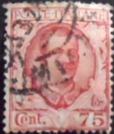 Selo postal da Itália de 1926 Vittorio Emanuele III 75