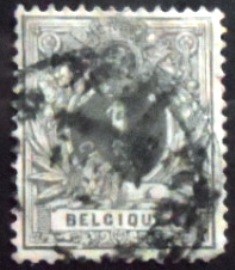 Selo postal da Bélgica de 1884 Lying Lion 1