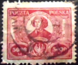 Selo postal da Polônia de 1923 Mikolaj Kopernik 5