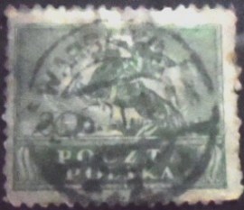 Selo postal da Polônia de 1920 Polish Uhlan Cavalryman 20