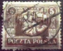 Selo postal da Polônia de 1922 Miner in Silesia 5