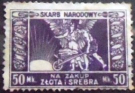 Selo postal da Polônia de 1923 Skarb Narodowy 50