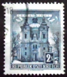 Selo postal da Áustria de 1958 Church of Grace