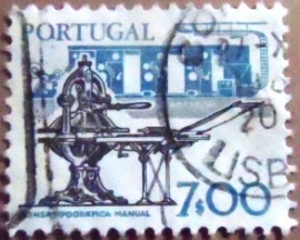 Selo postal de Portugal de 1978 Hand press and modern printing press - 1391 U