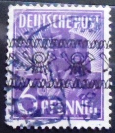 Selo da Alemanha de 1948 Posthorn Ribbon Overprint 6