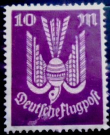 Selo postal da Alemanha de 1923 Wood Pigeon 10