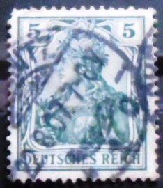 Selo postal da Alemanha Reich de 1905 Germania 5