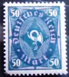 Selo postal da Alemanha Reich de 1922 Posthorn 50