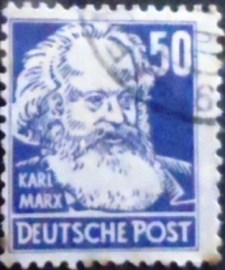 Selo postal da Alemanha de 1948 Karl Marx
