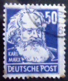 Selo postal da Alemanha de 1953 Karl Marx