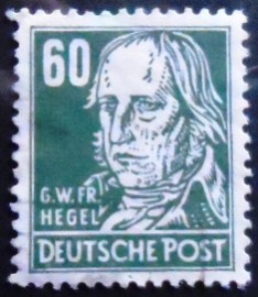Selo postal da Alemanha Oriental de 1953  Georg Hegel