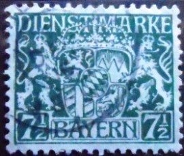 Selo postal da Alemanha Bavária de 1916 Bayern Coat of Arms 7½