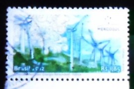 Selo postal do Brasil de 2012 Energia Eólica