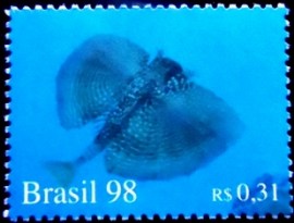 Selo postal do Brasil de 1998 Peixe Voador