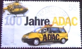 Selo postal da Alemanha de 2003 Helicopter and Patrol Vehicle