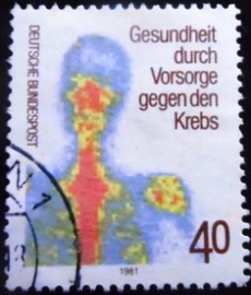 Selo postal da Alemanha de 1981 Radioactive Isotope