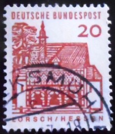 Selo postal da Alemanha de 1965 Gatehouse of Lorsch
