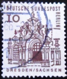 Selo postal da Alemanha de 1965 Wallpavillon of the Zwinger
