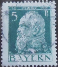 Selo postal da Alemanha Bavária de 1911 Prince Regent Luitpold 5