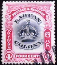 Selo postal de Labuan de 1902 Crown 4