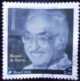 Selo postal do Brasil de 2016 Manoel de Barros