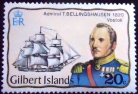 Selo postal das Ilhas Gilbert de 1977 Fabian Gottlieb von Bellingshausen