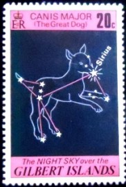 Selo postal das Ilhas Gilbert de 1978 Canis Major with Sirius.