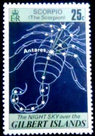 Selo postal das Ilhas Gilbert de 1978 Scorpio with Antares.