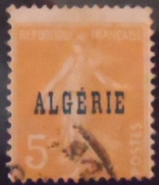 Selo postal da Argélia de 1924 Type Semeuse 5