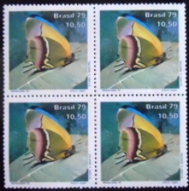 Quadra de selos postais do Brasil de 1979 Evenus Regalis