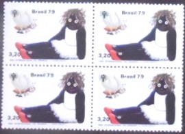Quadra de selos postais do Brasil de 1979 Boneca de Pano