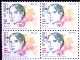Quadra de selos postais do Brasil de 2021 Anita Garibaldi