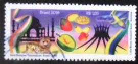 Selo postal do Brasil de 2018 Brasil Índia