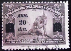 Selo postal de 1922 Wounded Serbian Soldier - overprint