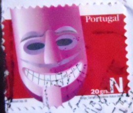 Selo postal de Portugal de 2006Máscara Carnaval Lazarim