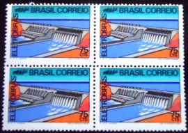 Quadra de selos postais do Brasil de 1972 Eletrobrás