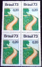 Quadra de selos postais do Brasil de 1973 Estrada da Graciosa