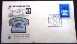 Envelope de 1º Dia da Argentina de 1973 25th ann. of ENTEL