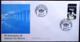 FDC Oficial de 1985 nº 357 Instituto Rio Branco