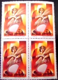 Quadra de selos postais do Brasil de 1977 Diplomacia