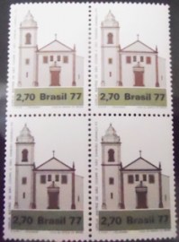 Quadra de selos do Brasil de 1977 Matriz Igaraçu