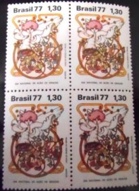 Quadra de selos do Brasil de 1977 Ação de Graças