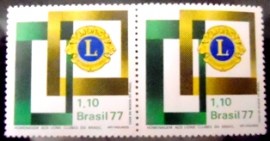 Par de selos do Brasil de 1977 Lions Clubes