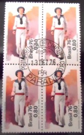 Quadra de selos do Brasil de 1976 Marinha do Brasil