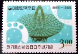 Selo postal da Coréia do Sul de 1965 Parabolic Antenna
