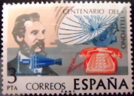 Selo postal da Espanha de 1976 Centenary of the Telephone
